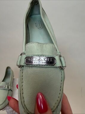 Coach Shoes | Coach Felisha Suede Mint Green Loafer Flat